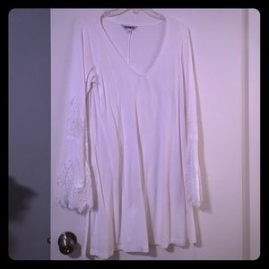 Womens White fit and flare EXPRESS dress