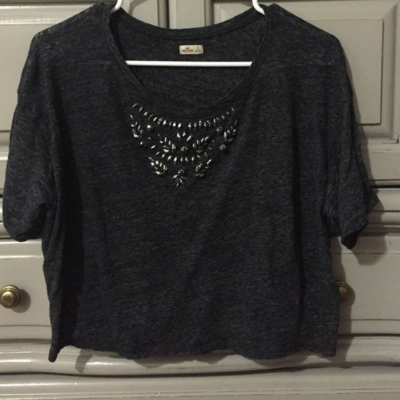 Hollister jeweled crop top