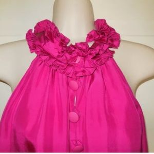 JCREW Magenta 100% silk sleeveless blouse. Size S.