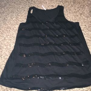 Black glittery tank top