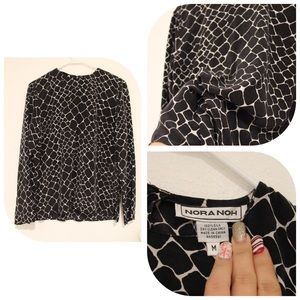 BLACK N WHITE CHEETAH BLOUSE