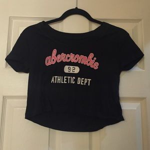 Navy Abercrombie cropped Tee