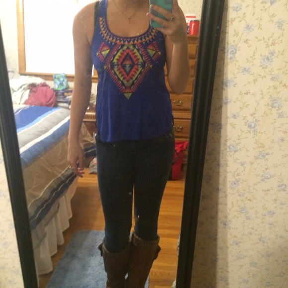 Blue tribal tank