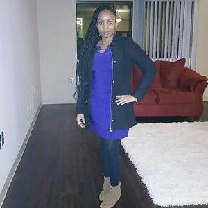 Wool blend long bomber jackett