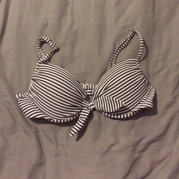 Striped push up bathig suit top