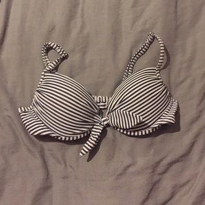 Striped push up bathig suit top
