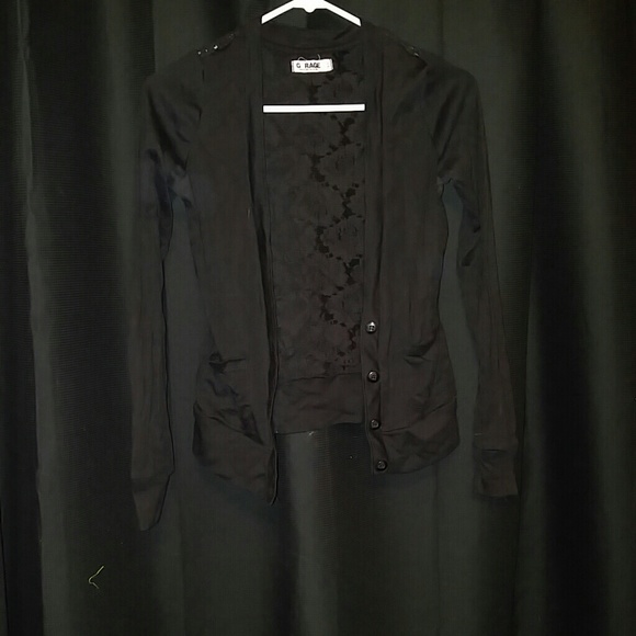 Black Cardigan With a Lace Back