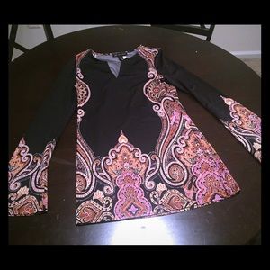 INC Long sleeve paisley print tunic