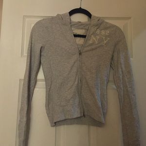 Light grey Abercrombie zip up hoodie