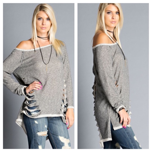 Laser cutout back French terry sweatshirt RE STOCK - Picture 2 of 2