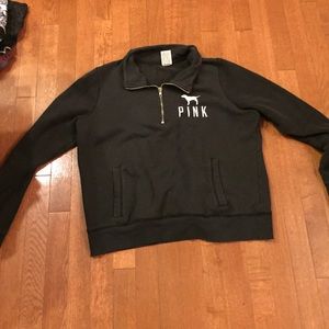 pink half zip hoodie