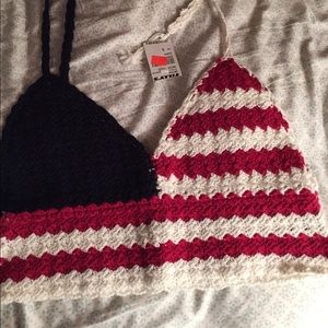 American flag bralette never worn with tags on