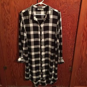 Extra Long Plaid Shirt
