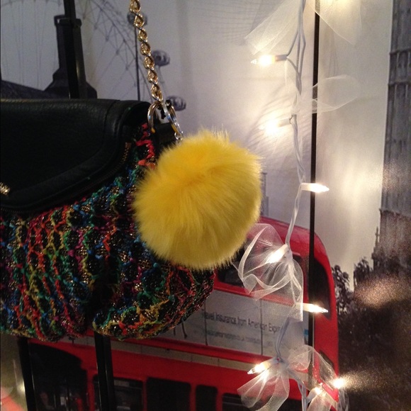 Yellow Pom Pom Keychain