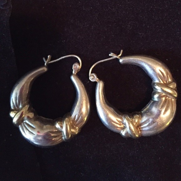 Vintage Silver Hoop Earrings Nice... - Picture 1 of 3