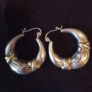 Vintage Silver Hoop Earrings Nice...