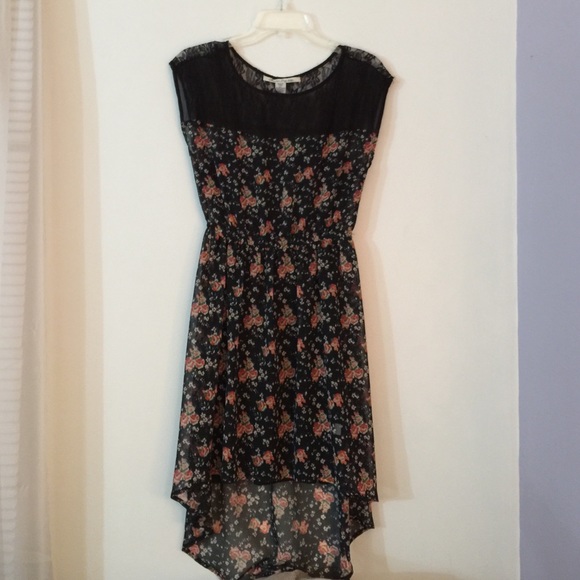 floral print high-low dress