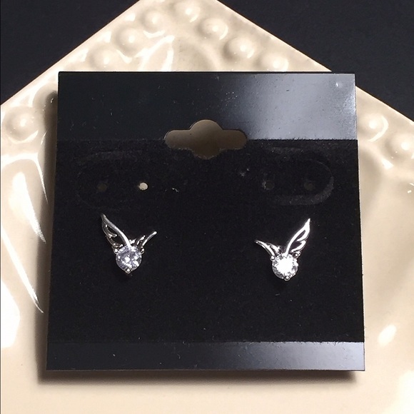 None Jewelry - Angel Wing Crystal Earrings.*2 For $20!
