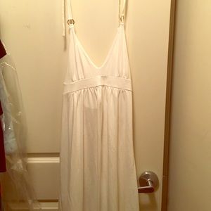 Long white halter dress