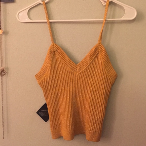 Nasty Gal mustard tank/crop. Size small.