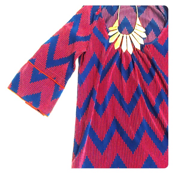 GLAM Chevron Cold-Shoulder Dress