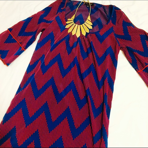 GLAM Chevron Cold-Shoulder Dress