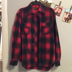 Red and Green oversized wool flannel