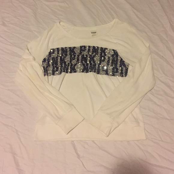 White PINK sweatshirt/shirt, size small!