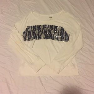 White PINK sweatshirt/shirt, size small!