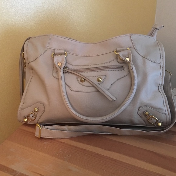 Tan with gold hardwear purse
