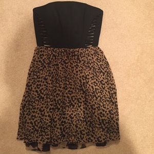 Rachel Roy black and leopard print dress