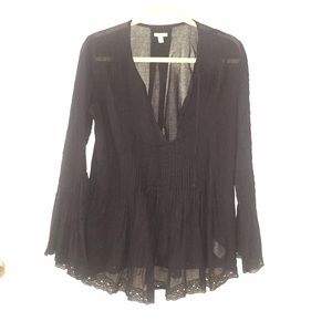 Ecote Pintuck Bell Sleeve Tunic