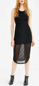 Black ribbed midi dress