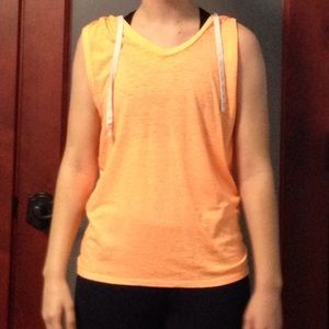 Bright orange work out shirt