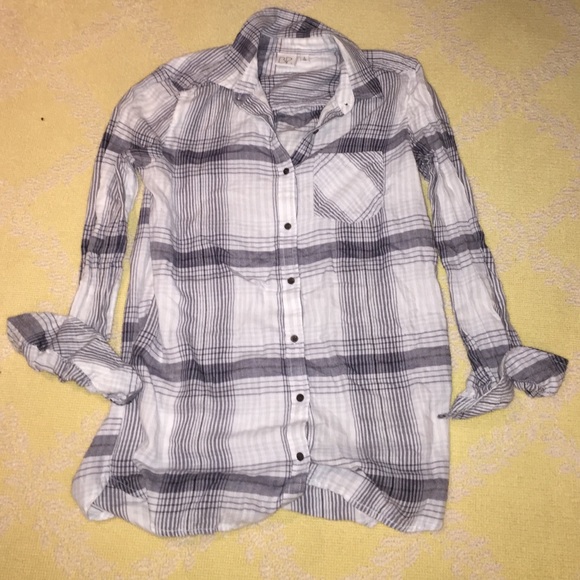 BP gray plaid flannel
