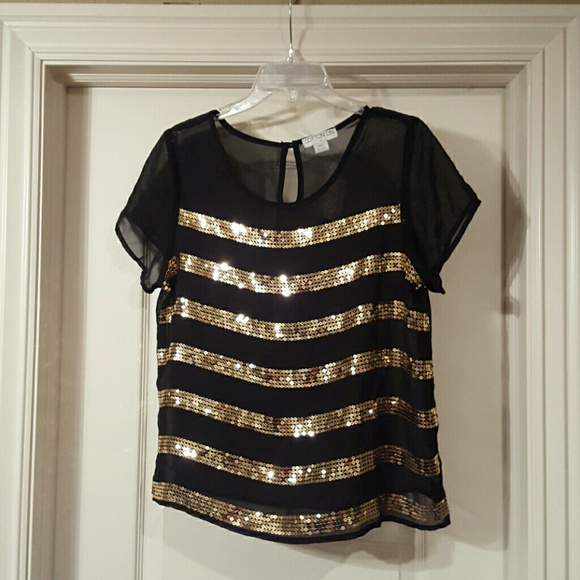 Cotton On Tops - Black and gold sequin top!!