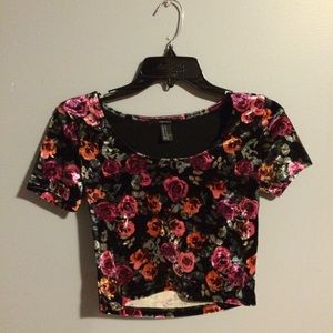 Floral Velvet Crop Top (Forever 21)