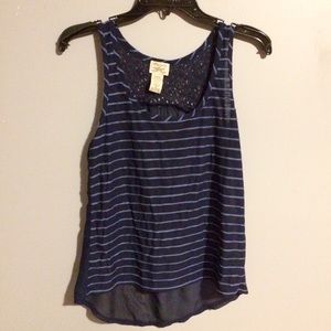 Striped Tank with Chiffon Back