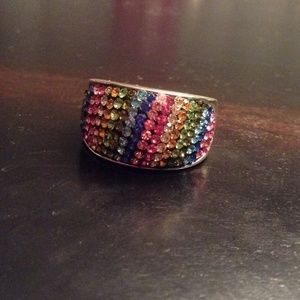 Swarovski multicolor diamond ring.