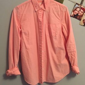 Coral chambray button down