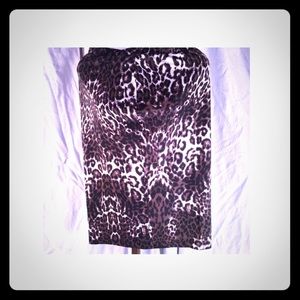 Animal Print Body Flattering Midi Skirt