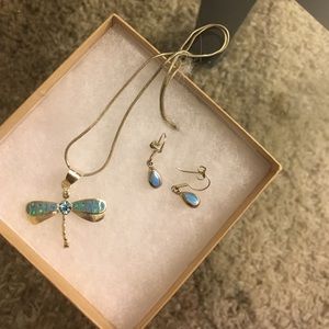 Firefly necklace and matching earrings