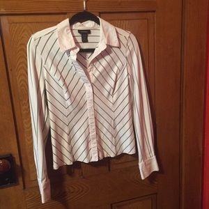 Express white striped dress button down