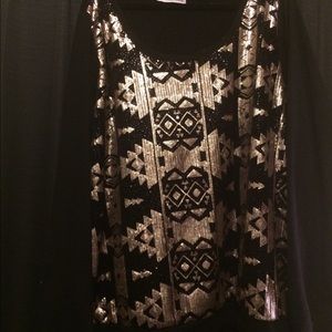 Black and gold sequin sweater