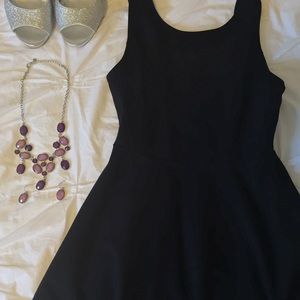 Scoop Back Black Formal Dress