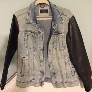 Zara denim and leather jacket