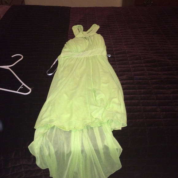 Green line dress high low