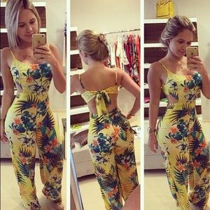 Floral jump suit
