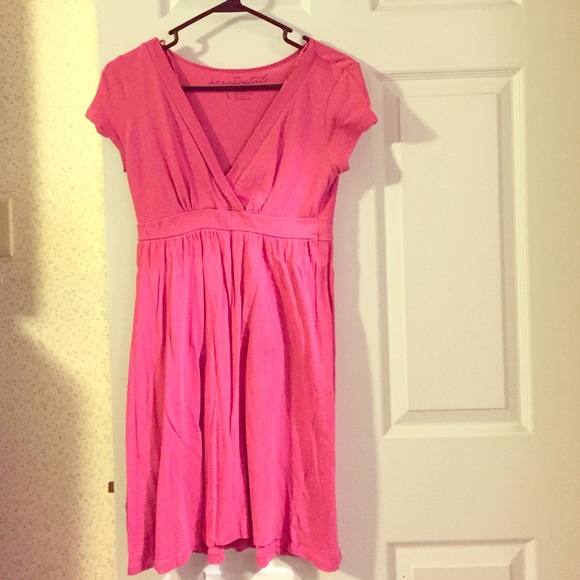 Pink v-neck dress