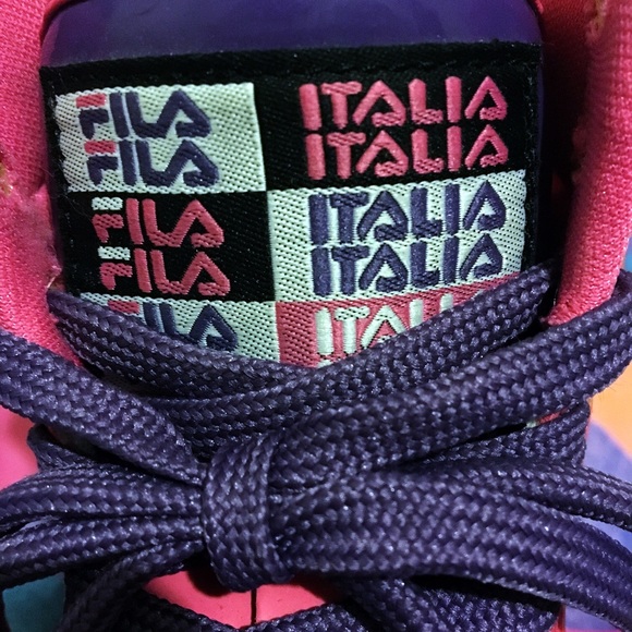 Fila Pink Leather Low Top Sneakers